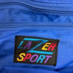 Vintage 1980’s Lazer Sport Fanny Pack Royal Blue Dual Zipper Pockets Clip-On